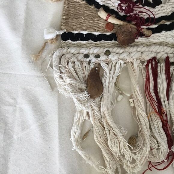 OOAK handmade woven wall hanging earth tones. A0005 - Picture 7 of 10